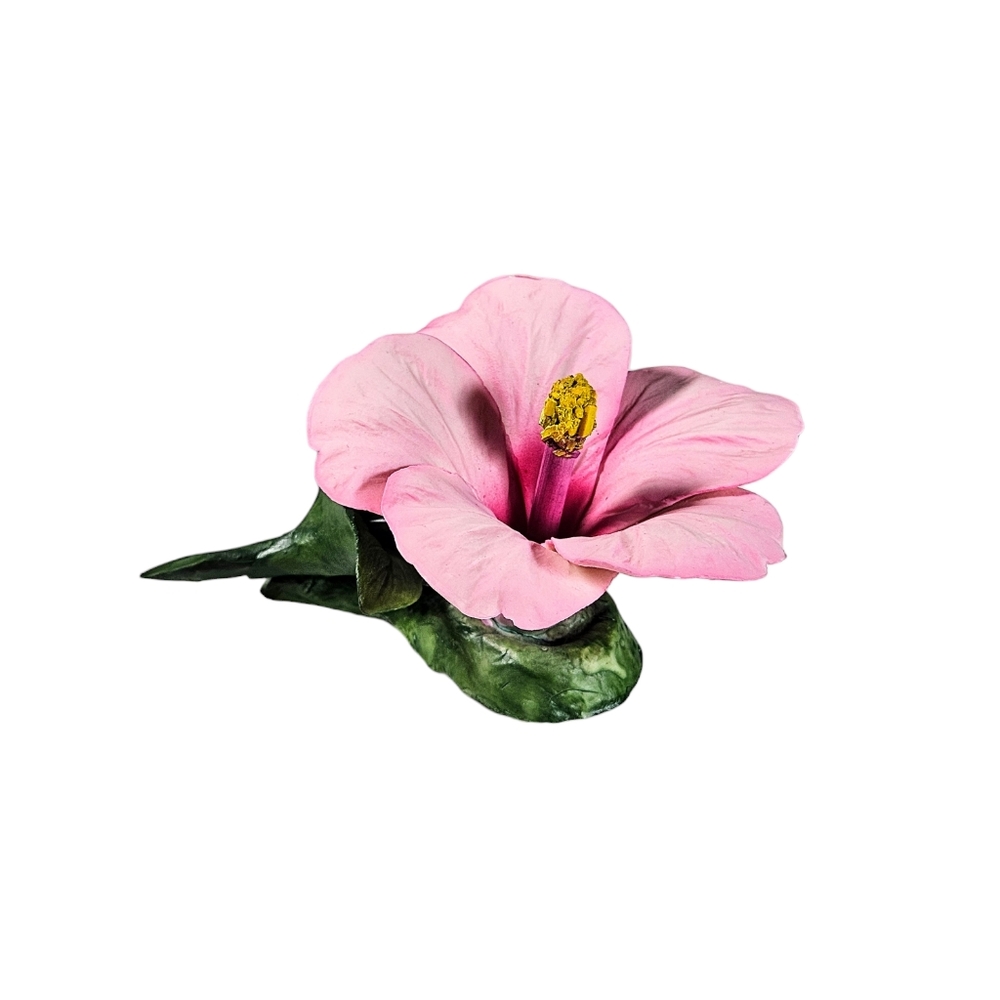 Vintage Napoleon Italian Capodimonte Hibiscus Porcelain Flower